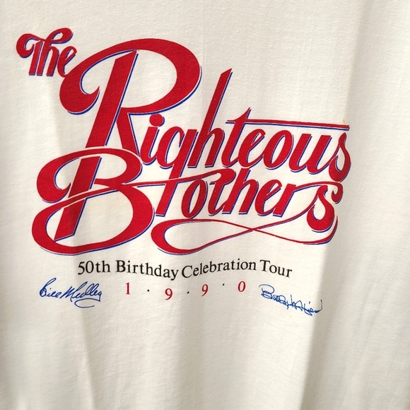 Vintage 90's Righteous Brothers Band Tour Tee Shirt size Large - Picture 2 of 5